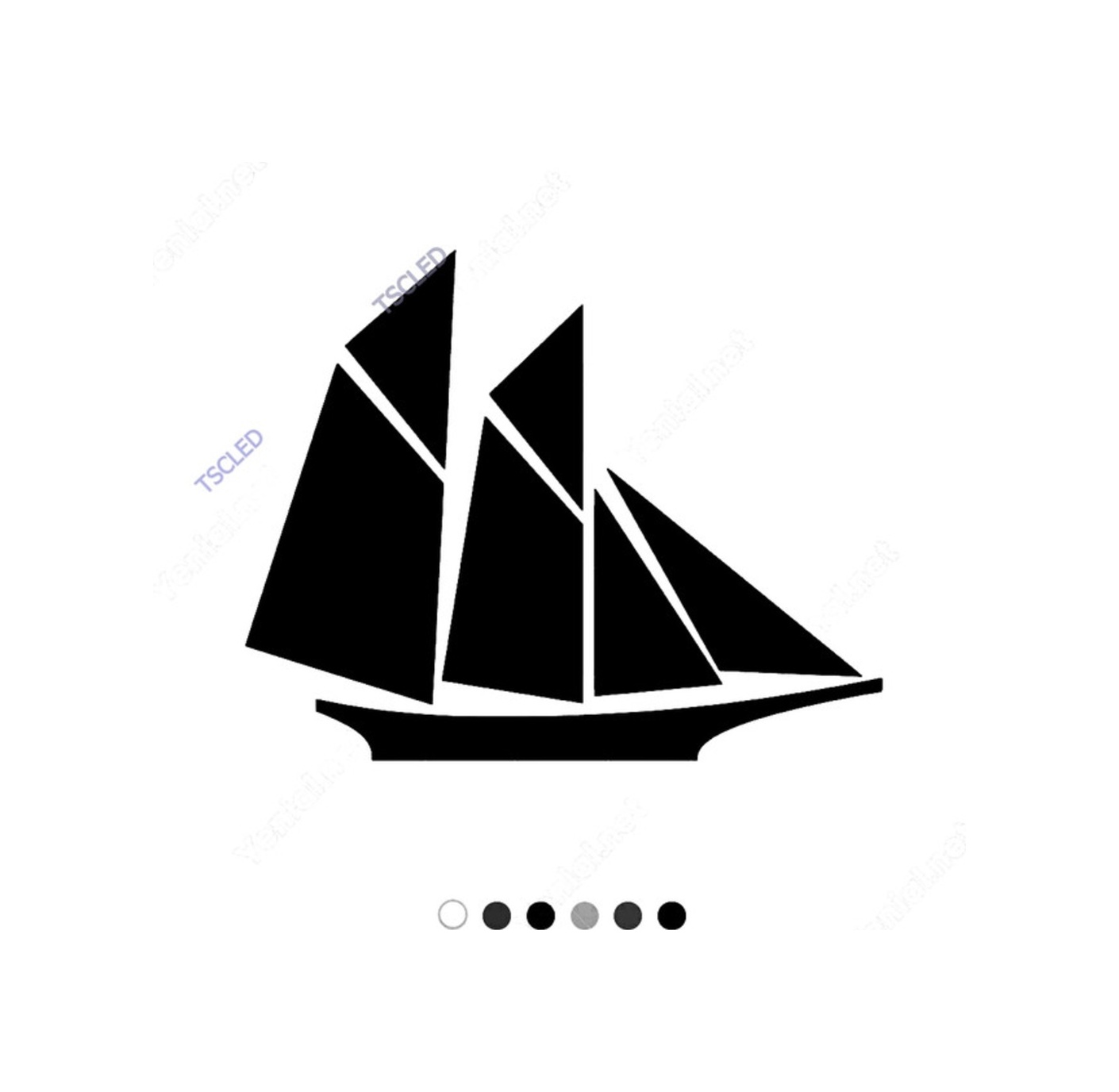 Dört Yelkeni Olan Sağa Doğru Giden Gemi Sticker (497659984)