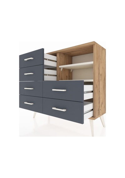 Arges Şifonyer 2 Raflı 6 Çekmeceli 88x30x80 Çam-aytaşı/antrasit Aytaşı/antrasit Arges Şifonyer 2 Raflı 6 Çekmeceli 88x30x80 Çam-aytaşı/antrasit Aytaşı/antrasit