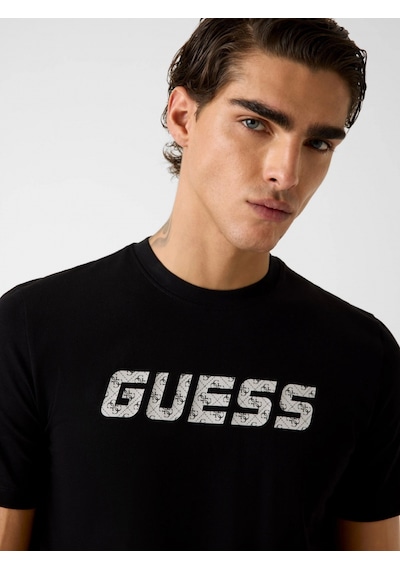 Guess Maska Bisiklet Yaka Kısa Kollu Erkek Siyah T-shirt Z6rı15ı3z14-jblk Siyah