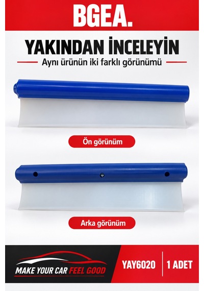 Bgea Silikon Oto Cam Çekçek Su Alma Spatulası Mavi 1 Adet