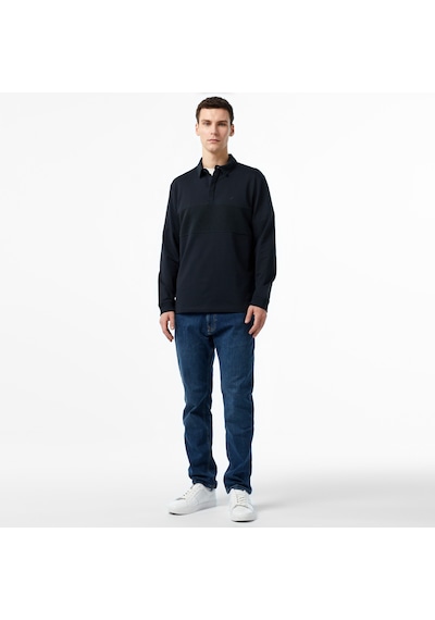 Nautica Erkek Siyah Uzun Kollu Polo Düz K47307t Siyah
