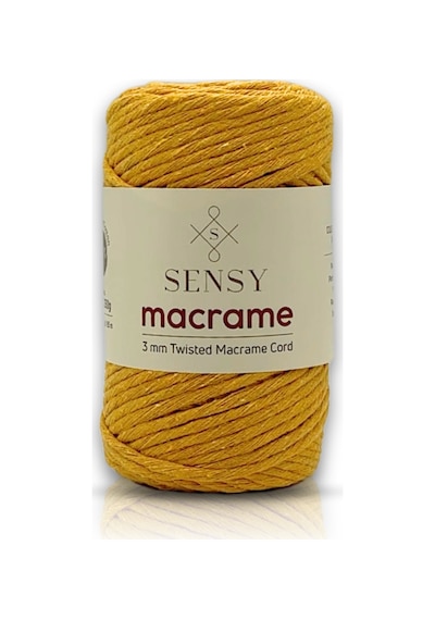 Sensy Premium Taranan Makrome Tek Büküm Makrame Hobi Ipi Hardal