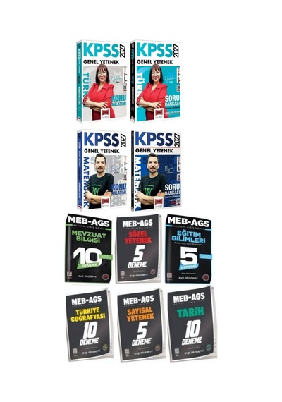 Yargı 2027 Kpss Türkçe + Matematik Konu Anlatımı + Soru Bankası 4 Lü Set +evp Akademi Kpss Tüm Adaylar Tüm Dersler 32 Deneme Seti