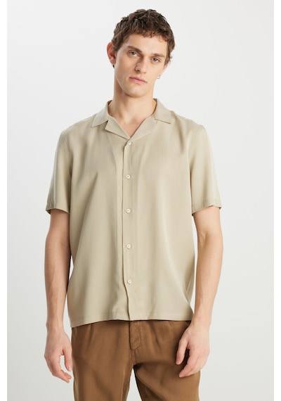 Wrangler Relaxed Fit Tencel Göm Bej Erkek Gömlek Bej