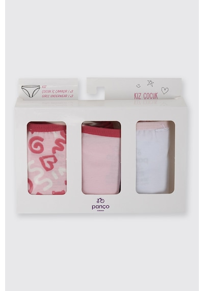 Panço Kız Çocuk 3'lü Slip Set Renkli