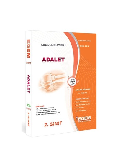 Egem Aöf Adalet 2..sınıf 4.. Yarıyıl Ciltli Bahar Konu Soru