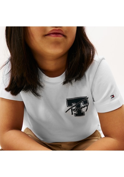 Tommy Hilfiger Varsity Graphic Çocuk Beyaz T-shirt Kb0kb09868 Beyaz