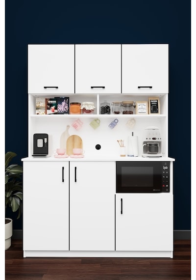 Asra Trend Kahve Köşesi KAHVE03 %100 MDF Çok Amaçlı Mutfak Dolabı Mikrodalga Bölmeli Beyaz Asra Trend Kahve Köşesi KAHVE03 %100 MDF Çok Amaçlı Mutfak Dolabı Mikrodalga Bölmeli Beyaz