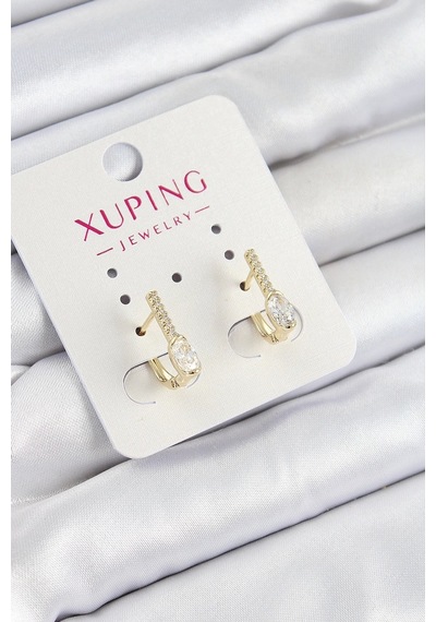 Ceylan Adam Xuping Zirkon Taşlı I Model Gold Renk Kadın Küpe Çok Renkli