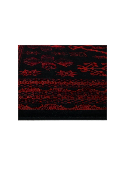 Yağcıbedir Afgan Türkmen Otantik Desenli Dokuma Bordo Oturma Odası Salon Mutfak Halısı 3671h Zs47 Bordo