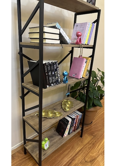 Modern Style Home Metal Kitaplık 5 Raflı Çok Amaçlı Dosya Kitap Rafı Ofis Salon Raf 150 Cm Ceviz Kahverengi Modernk01 Modern Style Home Metal Kitaplık 5 Raflı Çok Amaçlı Dosya Kitap Rafı Ofis Salon Raf 150 Cm Ceviz Kahverengi Modernk01
