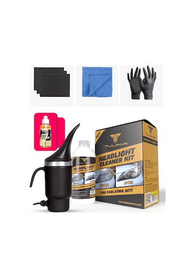 Tulpar Buharlı Far Temizleme Far Parlatma Avantajlı Set Paket Headlight Cleaner Kıt