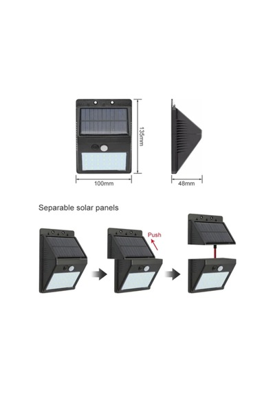Hareket Sensörlü Solar Lamba 120 Algılama Açısı, 3-4 Metre Mesafe, Suya Dayanıklı Led Diğer