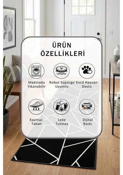 Yıkanabilir Yolluk 61 Beyaz