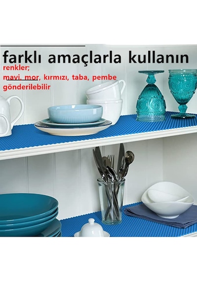 Kaydırmaz Rulo Mat Halı Çekmece Sofra Dolap Kaydırmazı 30x100cm 719208 Belirtilmemiş 60 X 100 Mavi Diğer