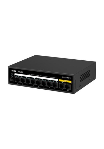 Reyee Rg-es110f-p 8 Port 10/100 + 2x 10/100 Rj45 Uplınk Metal Kasa 110w Poe Swıtch