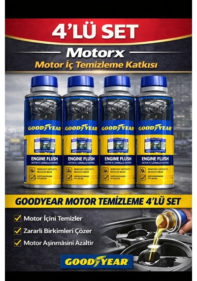 Motor İç Temizleme Dökme Katkı Seti 4'lü 300 Ml X4 Engine Flush Yağ Öncesi Temizleyici