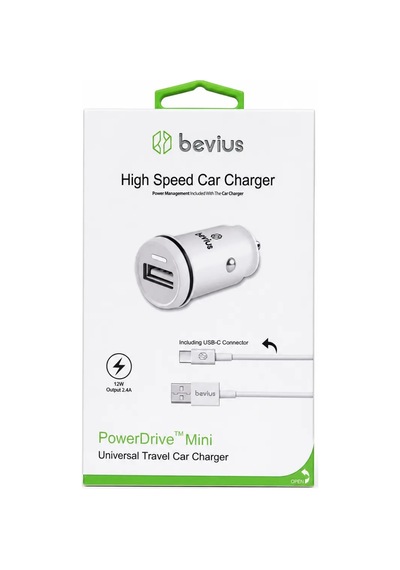 Type-c Beyaz 12w Kablolu Araç Şarj Cihazı Bevius Bvs-au502 Stn