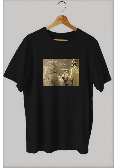 Noıssey -wed Cowboy Bebop Baskılı Oversize T-shirt Tişört Sokak Tarzı Siyah
