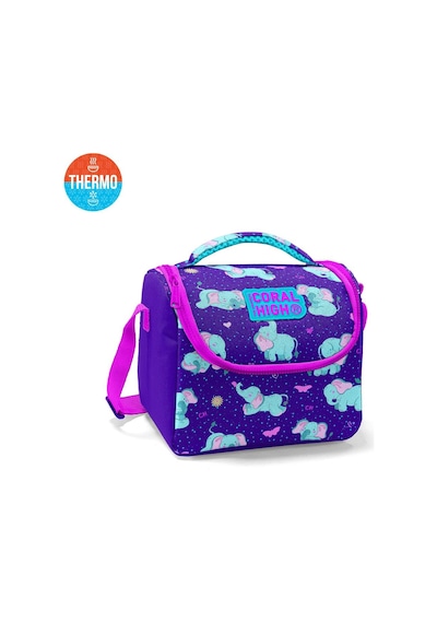 Coral High Kids Mor Pembe Fil Desenli Thermo Beslenme Çantası 11824