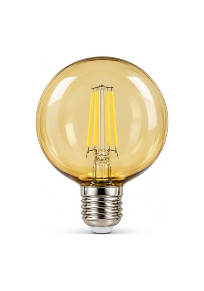 G95 Dimmerli Rustik Gün Işığı 2700k Amber Led Ampul Filament E27 Duylu Filamanlı Edison Ampül 1 Ad