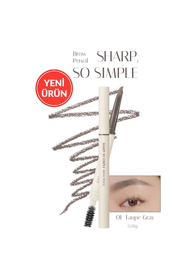 Clıo Sharp So Simple Brow Pencil 01 Taupe Gray