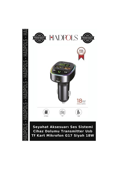 Seyahat Aksesuarı Ses Sistemi Cihaz Dolumu Transmitter Usb Tf Kart Mikrofon G17 Siyah 18w