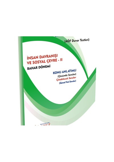 İlkumut Yayınları - İnsan Davranışı Ve Sosyal Çevre - 2 - Konu Anlatımlı Ve Çözümlü Sorular