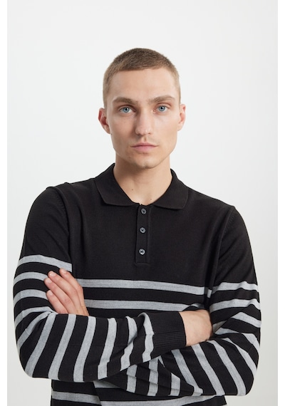 AC&Co / Altınyıldız Classics Erkek Sıyah-antrasıt Standart Fit Normal Kesim Polo Yaka Çizgili Triko Kazak Siyah - Antrasit AC&Co / Altınyıldız Classics Erkek Sıyah-antrasıt Standart Fit Normal Kesim Polo Yaka Çizgili Triko Kazak Siyah - Antrasit