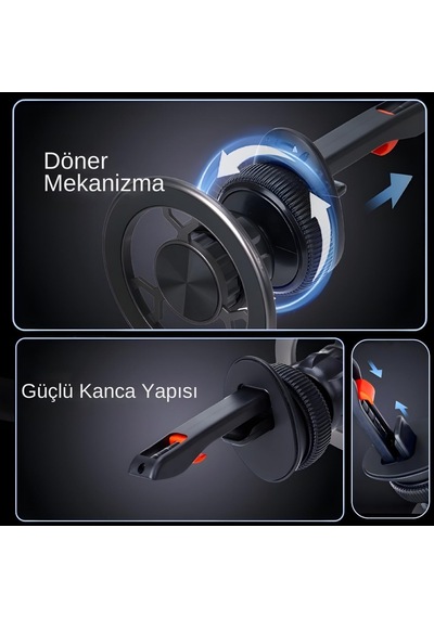 Manyetik Telefon Tutucu Magsafe İle Uyumlu Havalandırma İçin Güçlü Mıknatıslar - Kancalı Cep Telefonu Tutaca Genel