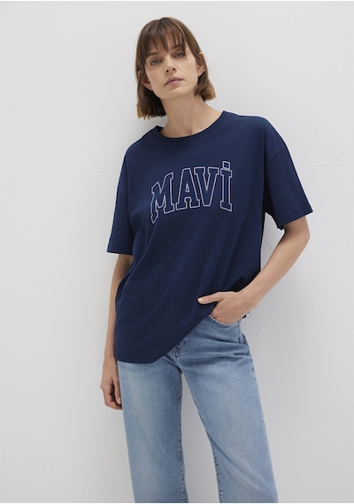 Mavi - Mavi Logo Baskılı Lacivert Tişört 1611193-70488 Lacivert