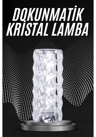 Home Kristal Lamba Masa Lambası Şarjlı Masa Lambası Dokunmatik Sensör Usb Şarjlı Çok Renkli