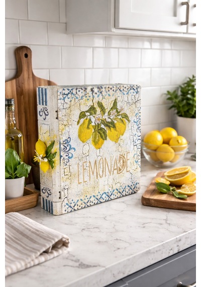 Ev Dekorasyon Kitap Kutu Büyük Boy Ahşap Mutfak Dekorasyon Vintage Kutu Beyaz - 555643245