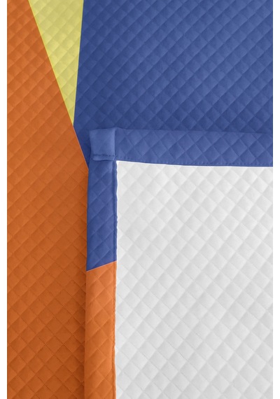 Geometrik Mavi Genç Odası Tek Kişilik Pike Takımı-hardal Sarı Modern 160x220cm Kapitone Yatak Örtüsü Dumanlı Taş Gölgesi