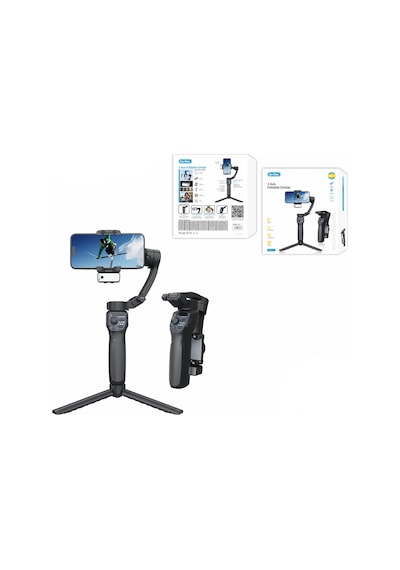 Go Des Gd-f11 3 Eksenli El Tipi Yüz Tanıma Takipli Led Işıklandırma Aparatlı Gimbal Stabilizatör