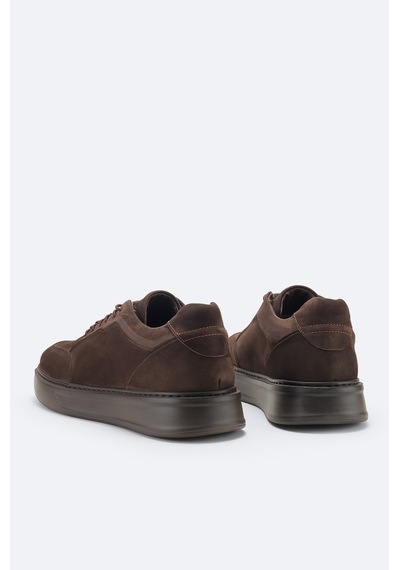 Avva Erkek Kahverengi %100 Deri Süet Dokulu Sneaker A62y8020 Kahve