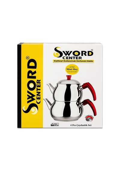 Sword Center Küre Paslanmaz Çelik Çaydanlık Seti Küçük Boy çok renkli