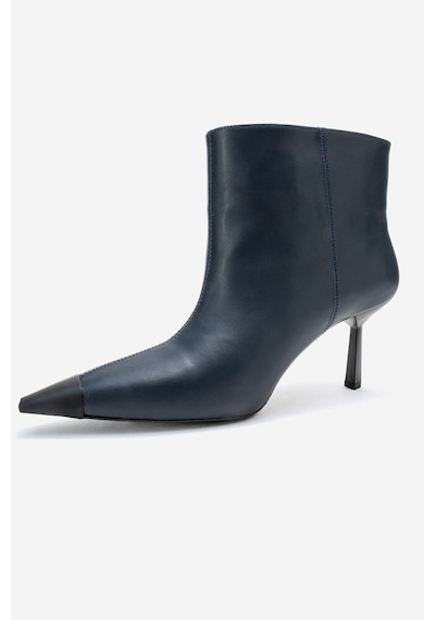 Luvishoes Luvi Shoes Rassel Lacivert Cilt Mat Burunlu Kadın İnce Topuklu Bot Lacivert