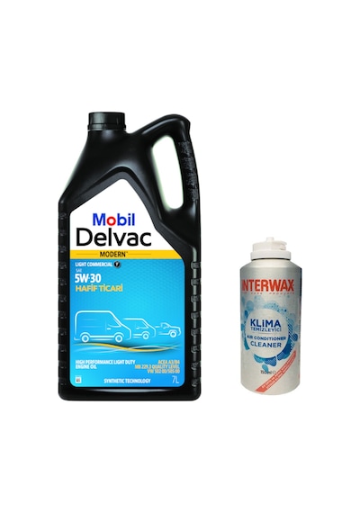 Mobil Delvac Modern Light Commercial T 5W-30 Motor Yağı 7 L + İnterwax Klima Temizleyici 150 ML