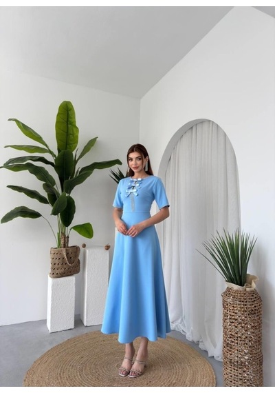 Etiler Collection Wera Taşlı Fiyonk Detaylı Elbise S