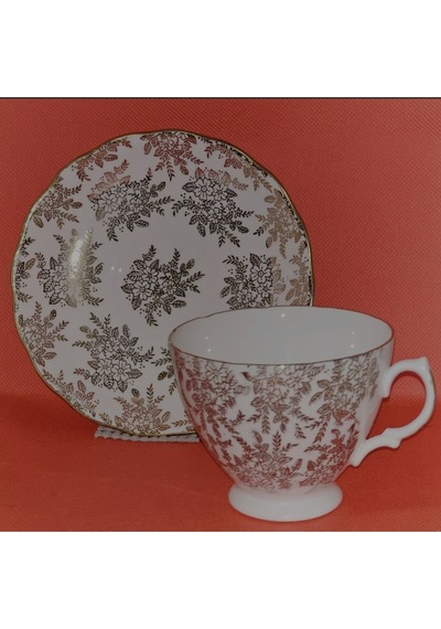 Antika Gold Royal Vale Porselen Çay Fincanı Altın