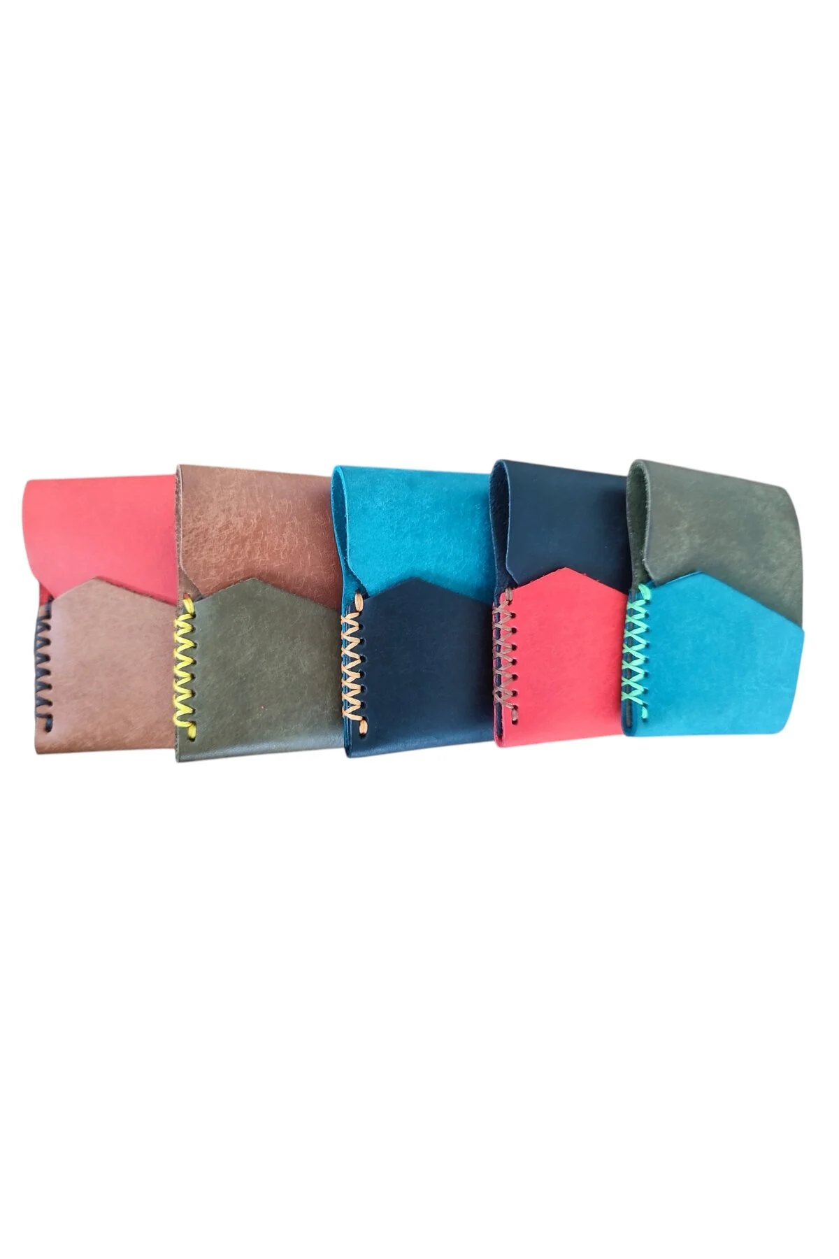 Sumerian Leather Craft Pueblo Deri Kartlık Düz Zeytin Yeşili Yağ Yeşili