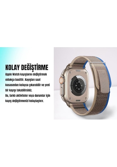 Apple Uyumlu  Watch 42mm 44mm 45mm 49mm 1/2/3/4/5/6/se/7/8/ultra Akıllı Saat Silikon Kordon Ve Kayışı Trail Loop Koyu Gri Turuncu