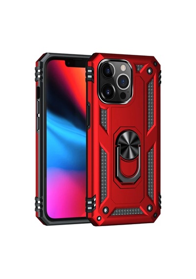 Apple İphone 14 Pro Kılıf Sofya Yüzüklü Silikon Kapak - Kırmızı 0.2M-Çok Renkli