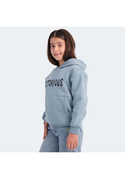 Slazenger  LEXUS Çocuk Kapüşonlu Cepli Mavi Sweatshirt