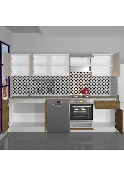 Decoraktiv Elite 280 Ankastre Fırın Modüllü Mdf Hazır Mutfak Dolabı - Tezgah Dahil - Pera - Kumtaşı Çok Renkli Decoraktiv Elite 280 Ankastre Fırın Modüllü Mdf Hazır Mutfak Dolabı - Tezgah Dahil - Pera - Kumtaşı Çok Renkli