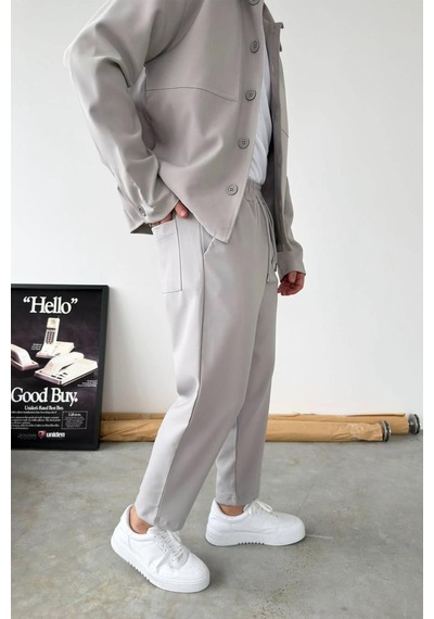 Taş Basic Boyfriend Kumaş Pantolon Taş