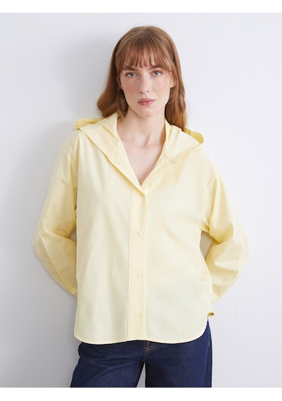 Lcwaıkıkı Classic Sarı Kapüşonlu Oversize Kadın Gömlek