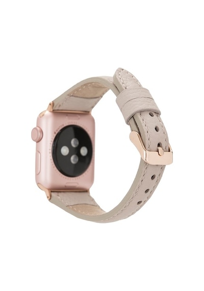 Bouletta Watch Uyumlu Deri Kordon 38-40-41Mm Slim Erc3 Bej
