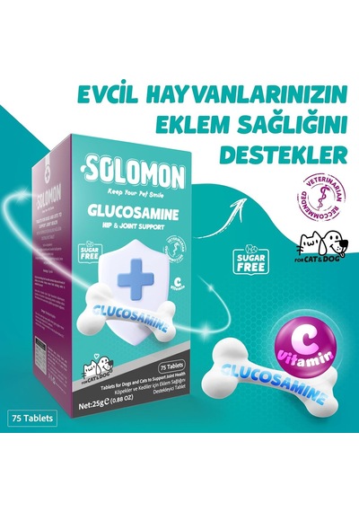 Ayrex Solomon Glucosamine Tablet Kedi Ve Köpekler İçin Eklem Ve Kas Sağlığı Tamamlayıcı Glukozamin Takviye Gıda